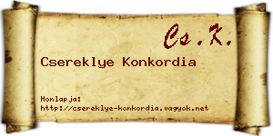Csereklye Konkordia névjegykártya